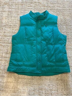 Pendleton Women’s Teal Down Puffer Vest Size Large Quilted Snap Front
